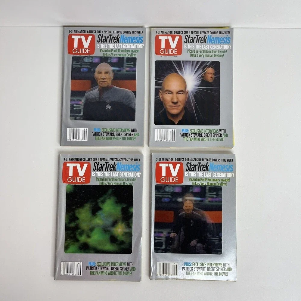 Star Trek Nemesis TV Guide‎ 3-D Animation Lot of 4 Vintage